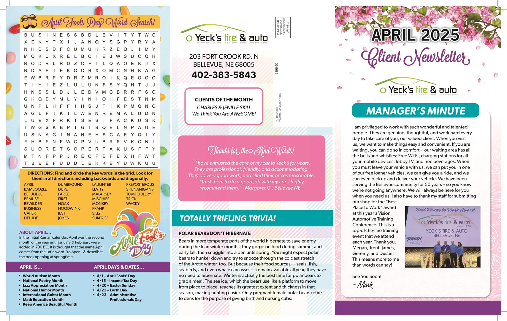 Newsletter April 2025 Thumbnail | Yeck's Tire & Auto